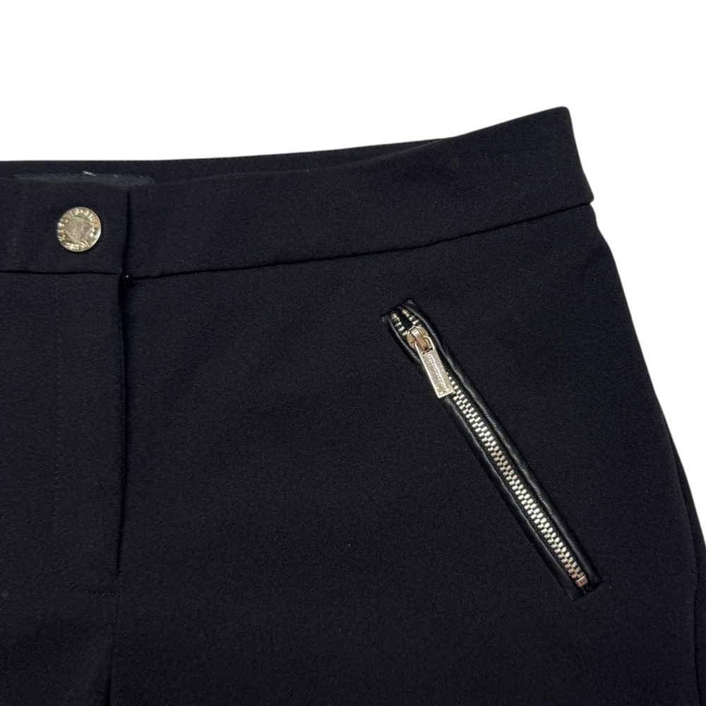 Karl Lagerfeld Ankle Pant faux leather trim angled zipper pockets womens 4 - Picture 5 of 14